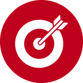 Red bullseye with arrow icon